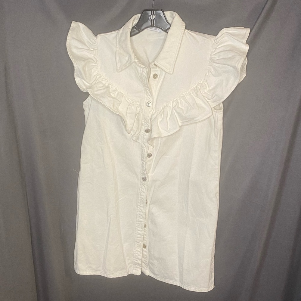 Zara white denim dress